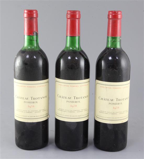 Ten bottles of Chateau Trotanoy, Pomerol, 1978.